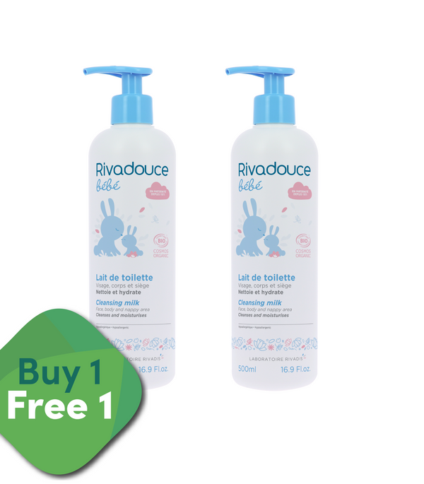 [BUY 1 GET 1 FREE] Rivadouce Bébé Bio Cleansing Milk (Lait de Toilette) 500ml