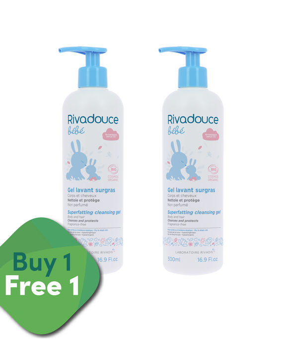 [BUY 1 GET 1 FREE] Rivadouce Bébé Bio Superfatting Cleansing Gel (Gel lavant surgras) 500ml